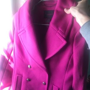 Wool Blend Coat - pink
